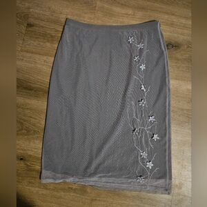 90s Bisou Bisou 3d Embroidered Floral Mesh Skirt Y2k Coachella Whimsigoth Medium